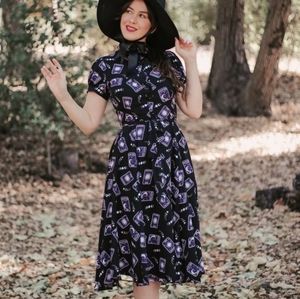 Modcloth Collectif tarot card sun moon swing dress